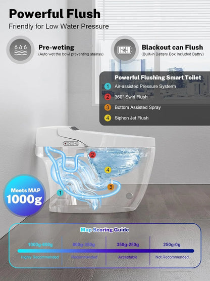 One-piece Tankless Toilet Heated Seat