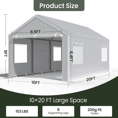 10x20 Ft, Heavy Duty Car Canopy
