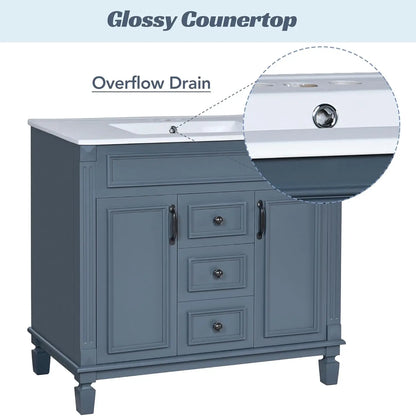 36in Freestanding Bathroom Vanity with Sink