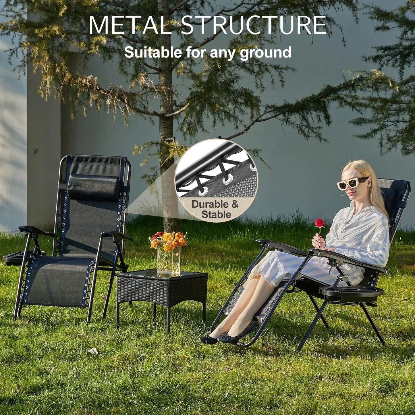 Zero Gravity Lounge Chair, set of 2