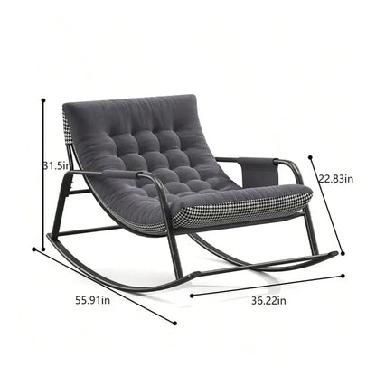Oversized Rocking Chair With Cushion Armrests