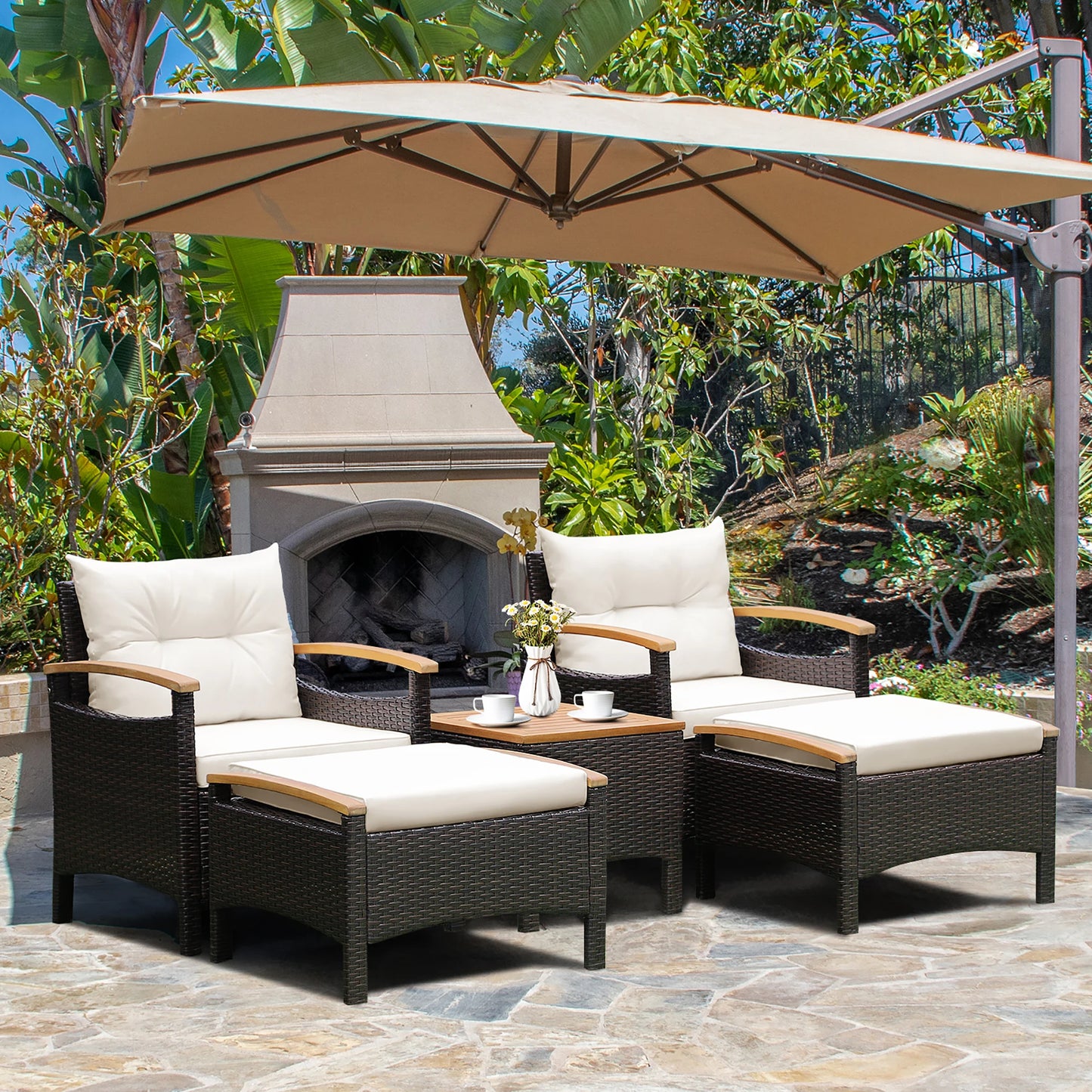 5pc Rattan Patio Furniture Set
