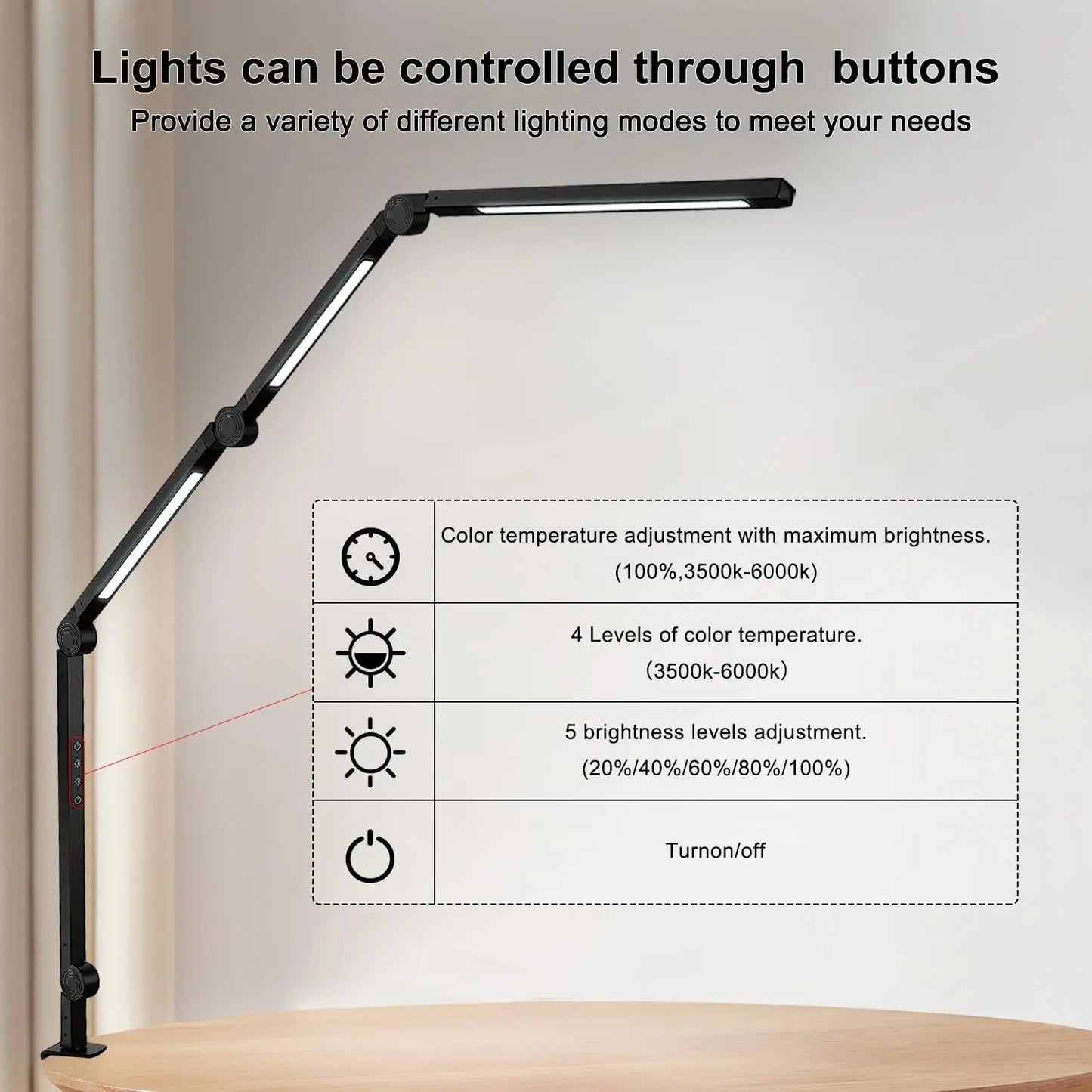 Flexible Desk Lamp with Clamp