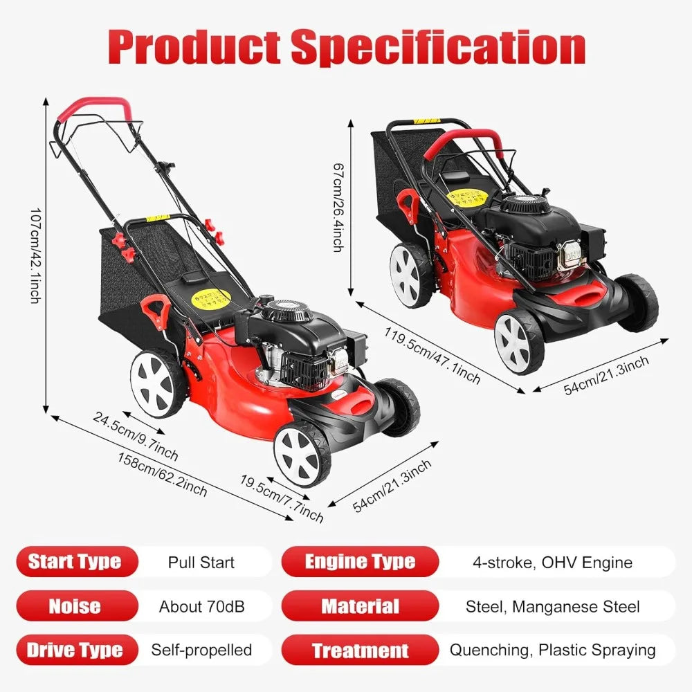 Self-Propelled 140cc Petrol Lawn Mower