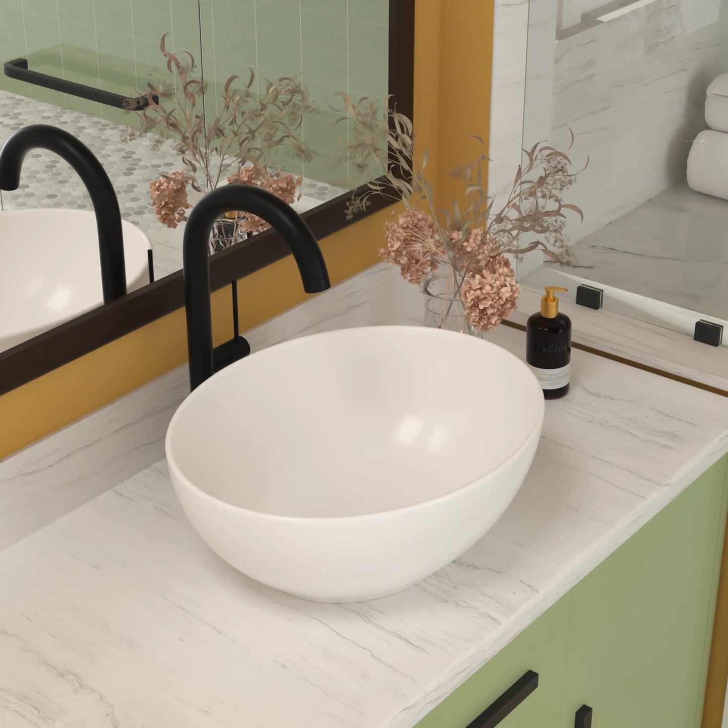 White Ceramic Oval Bathroom Sink