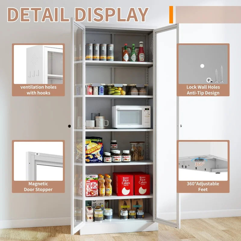 72" Freestanding Kitchen Pantry Cabinet