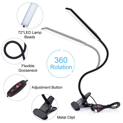 Clip on Desk Lamp with 3 Modes