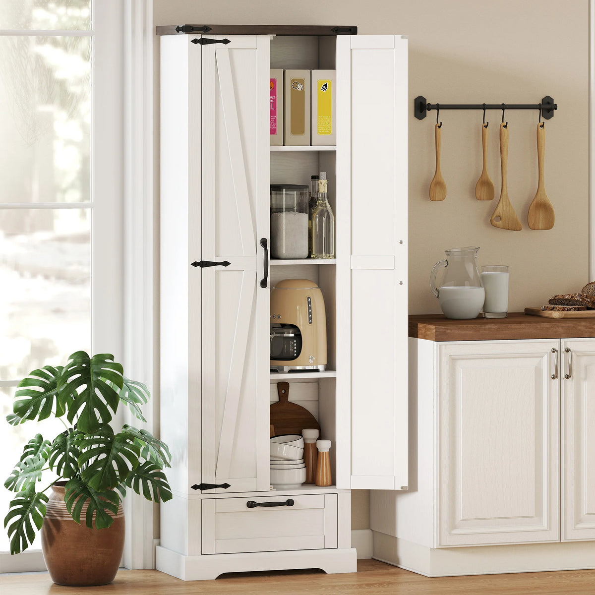 Farmhouse Storage Cabinet with Barn Doors