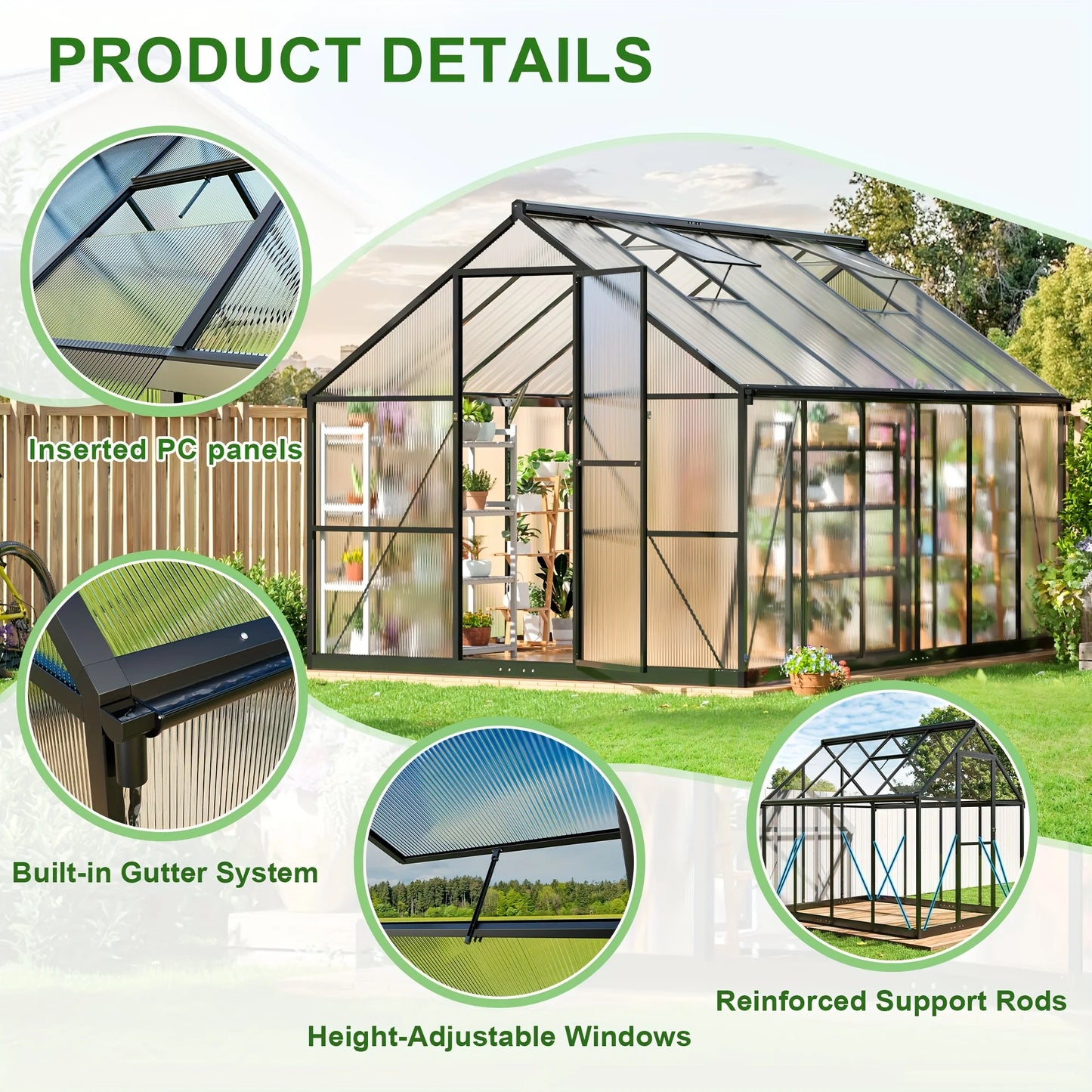 Multi-Size Polycarbonate Greenhouse