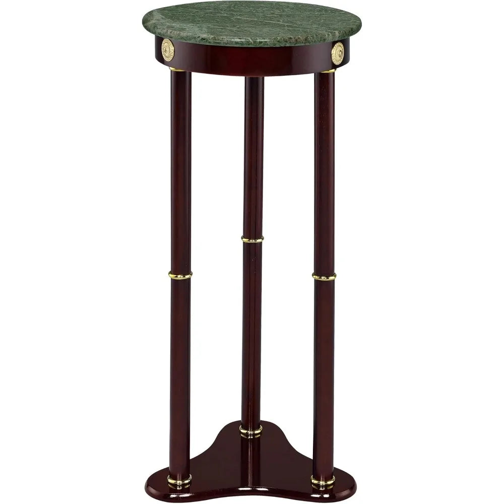 Round Marble Top Table - Green and Merlot