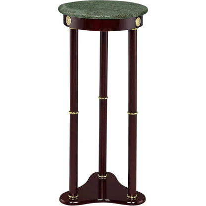 Round Marble Top Table - Green and Merlot