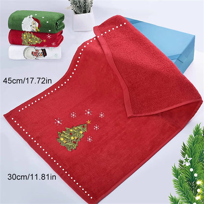 Embroidered Christmas Hand Towel Set