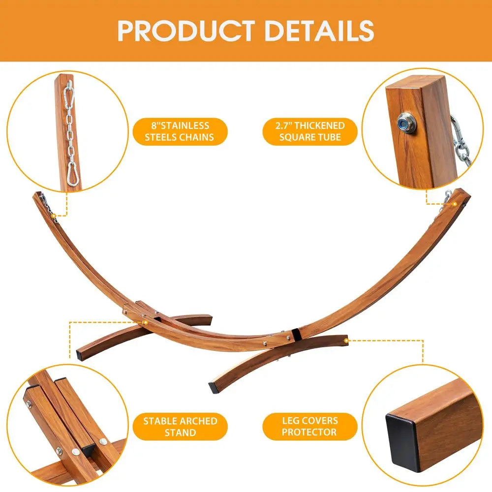2 Person Cotton Fabric Hammock with Stand