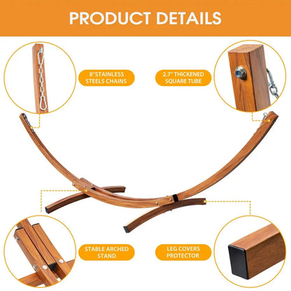 2 Person Cotton Fabric Hammock with Stand