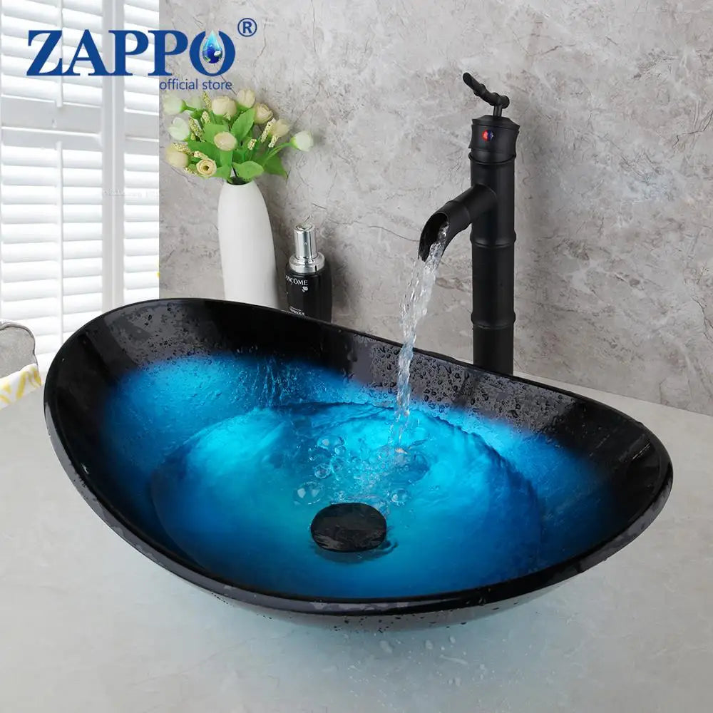 Bathroom Vessel Sink with Waterfall