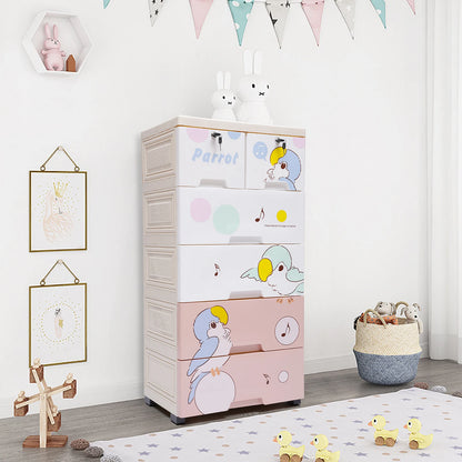 Rolling Plastic Dresser Storage Cabinet