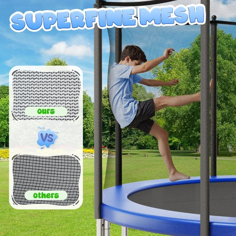 Outdoor Trampoline with Enclosure Net