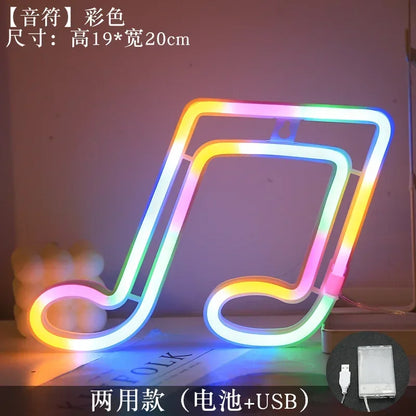 Neon Lamp Wall Mounted Music Bar Nightlight