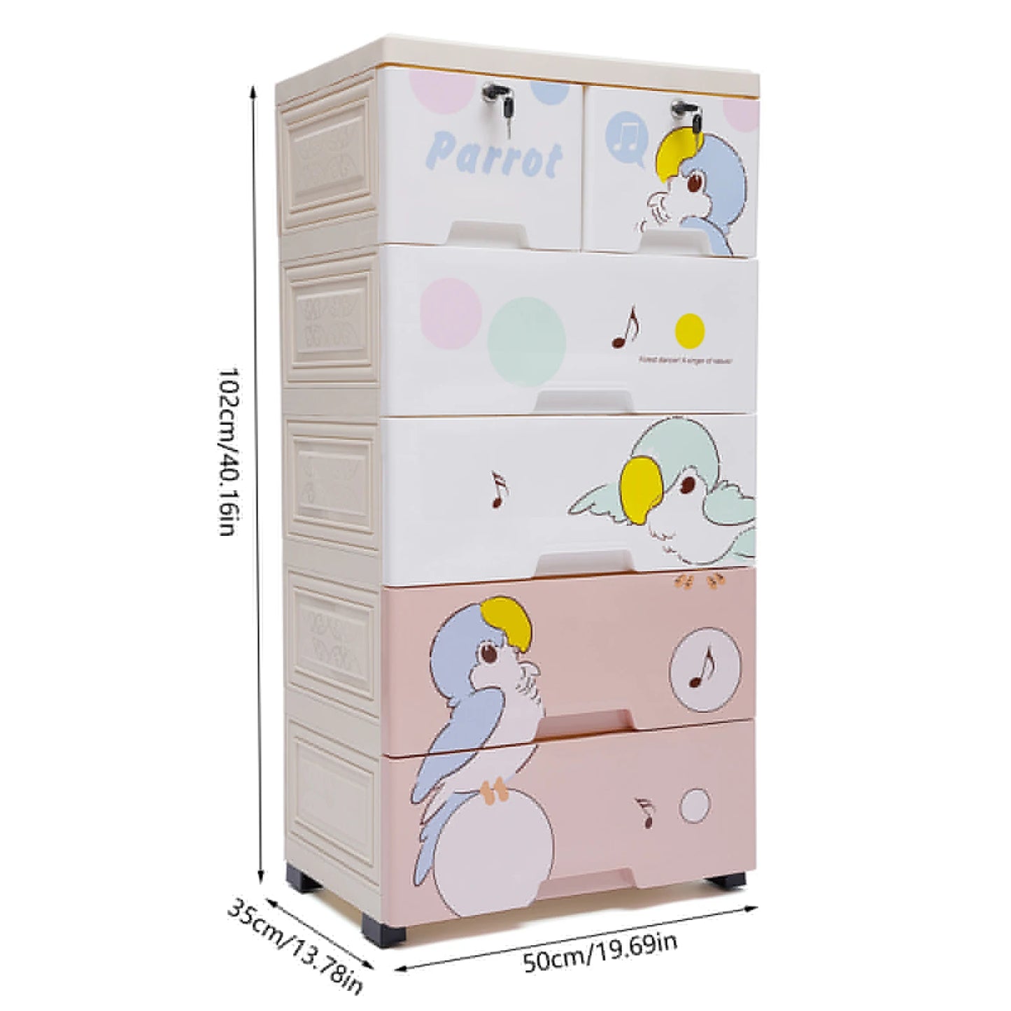 Rolling Plastic Dresser Storage Cabinet