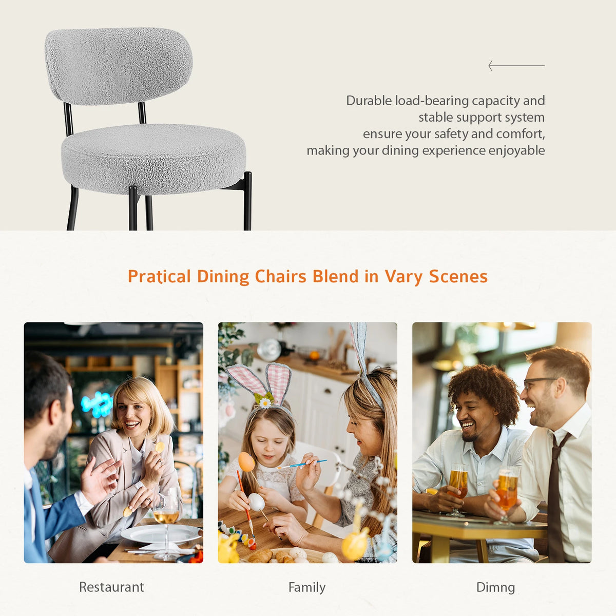 Set of 2  Round Dining Chairs