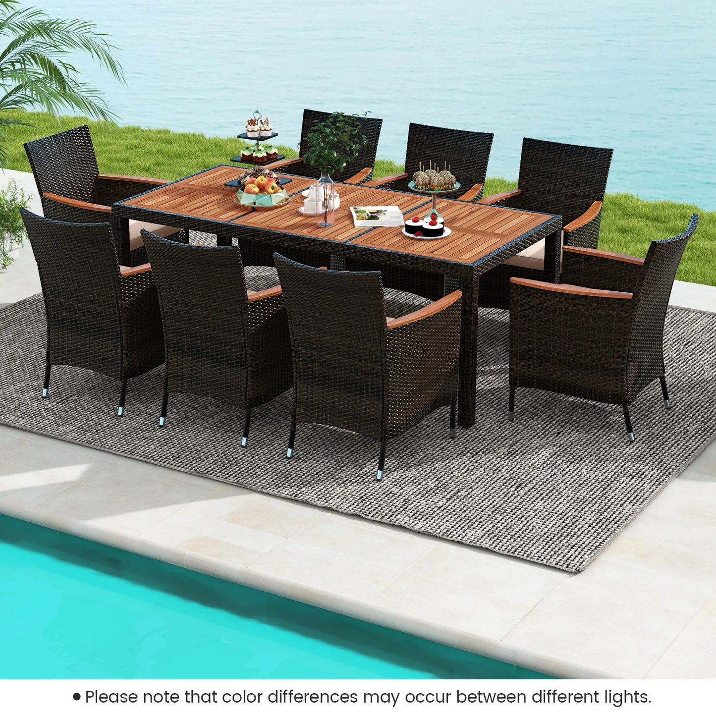 9-pc Outdoor Wicker Dining Set