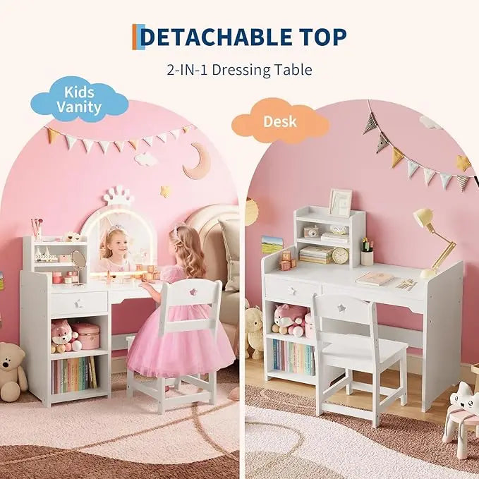 Princess Makeup Vanity Desk & Chair Set