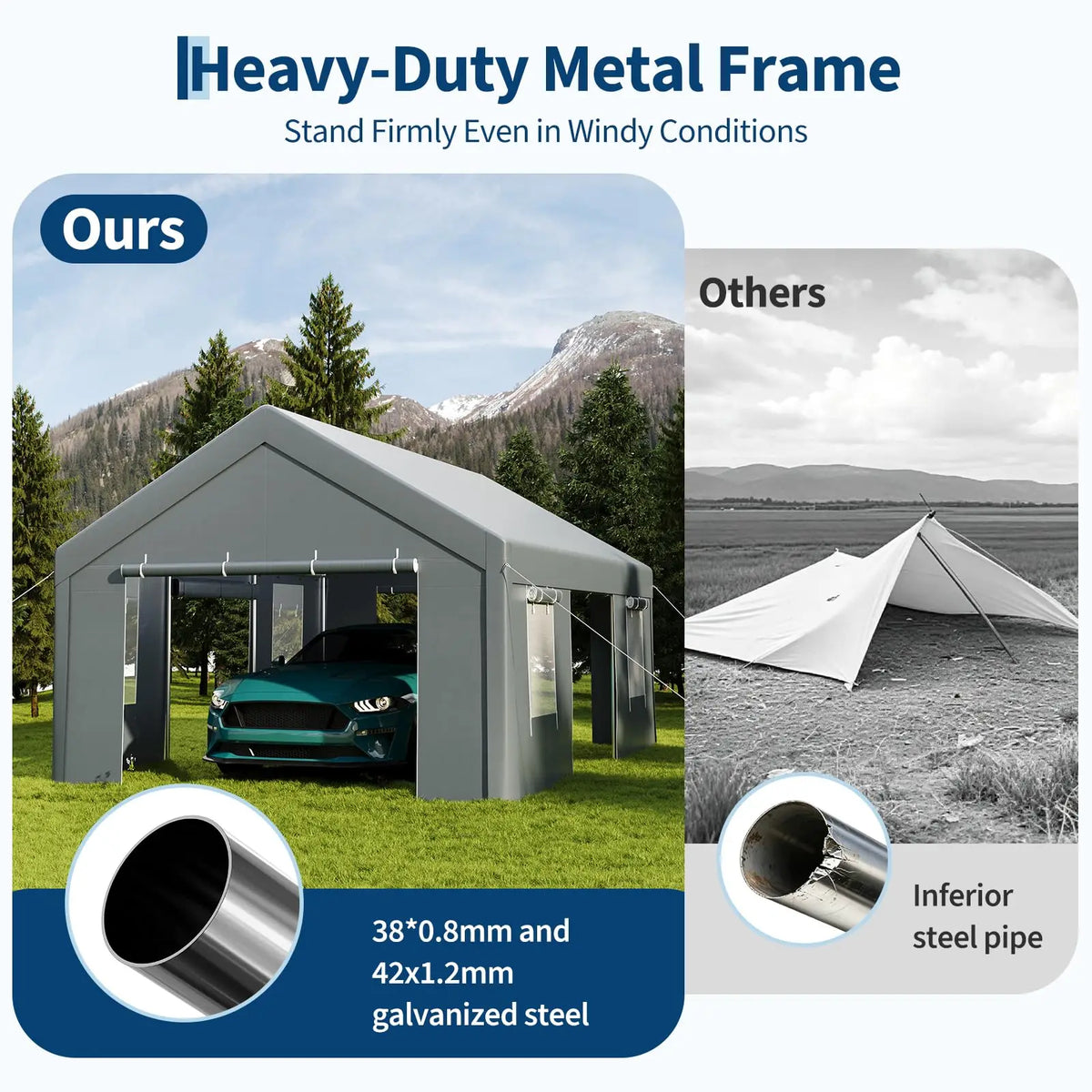 13x20 Heavy Duty Carport Canopy
