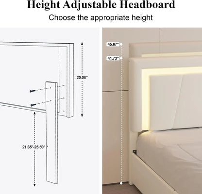 Queen Bed Frame with Storage Drawers