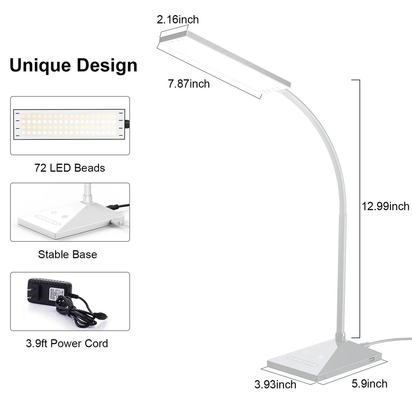 Desk Lamp Flexible Touch, Dimmable
