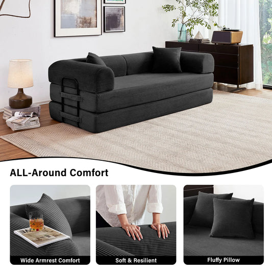 Foldable Convertible Futon Sleeper Sofa Bed