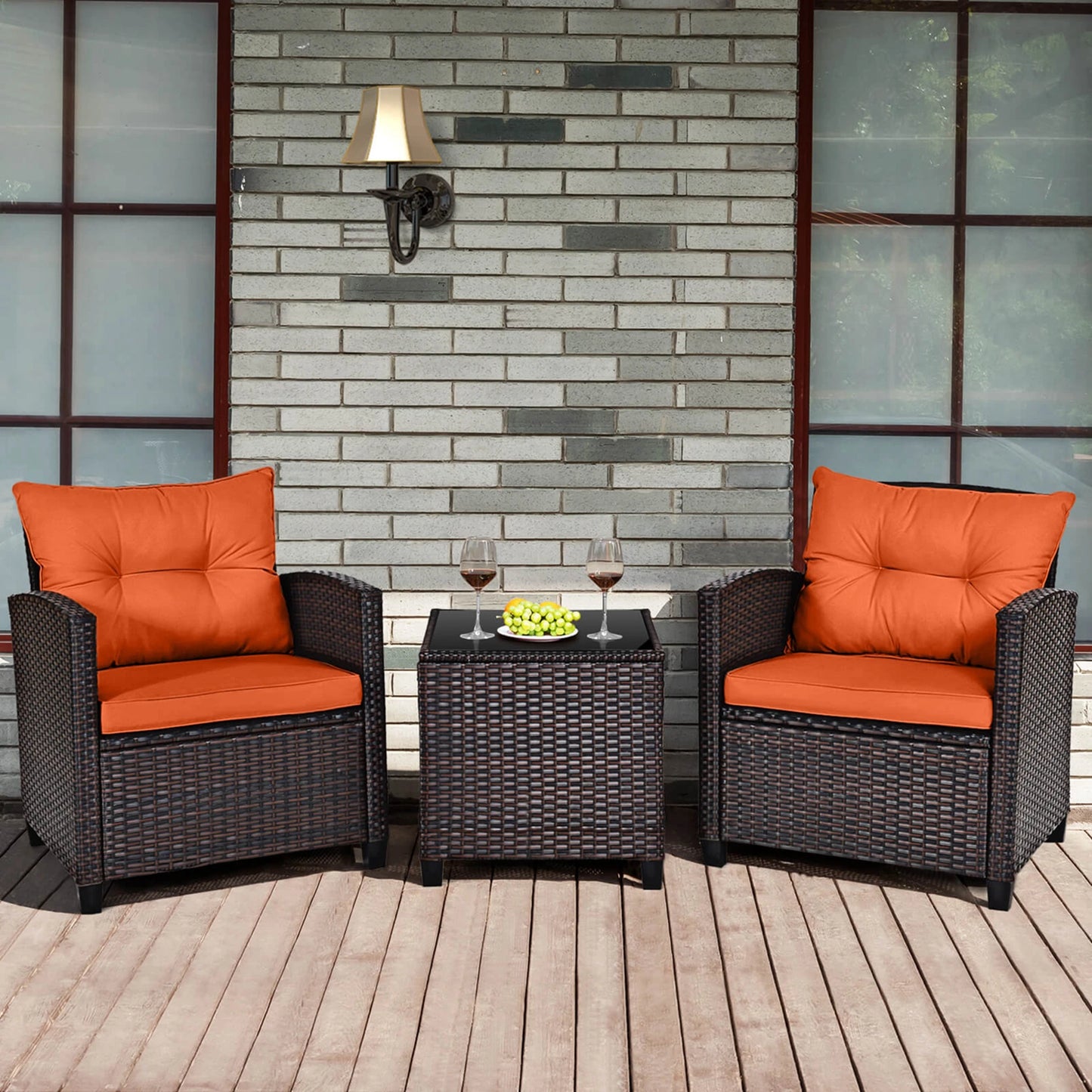 3-pc Rattan Furniture Set