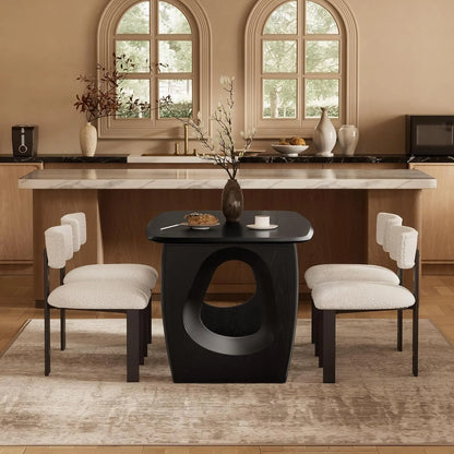 Modern Rectangular Dining Table with Pedestal Base