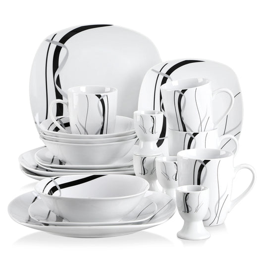 Black Stripe Dinner Plate Combo Set