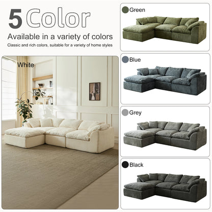 109" Modern Cloud L-Shaped Sectional