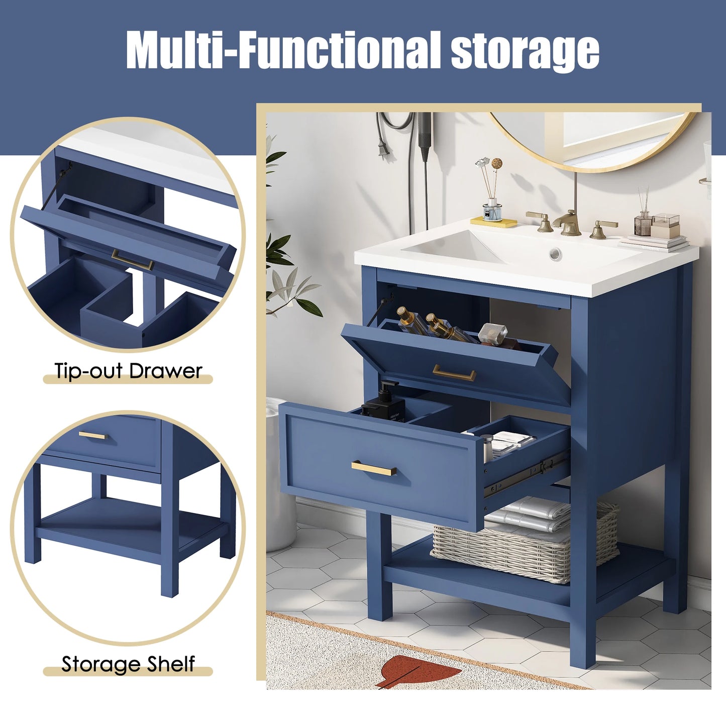 Bathroom Vanity with Top Sink