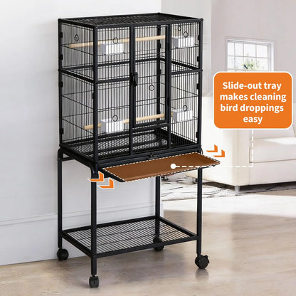 Birdcage with Detachable Storage Shelf