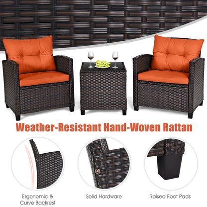3-pc Rattan Furniture Set