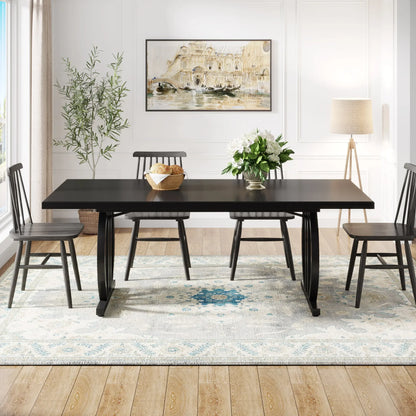 Large Dinner Table with Metal Frame