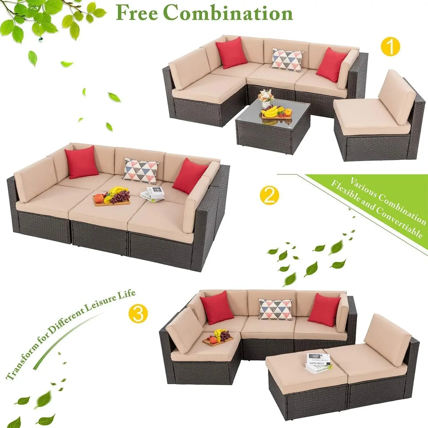 Patio Furniture Set with Fire Pit Table