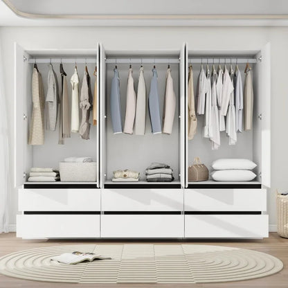 75" White Wooden Armoire