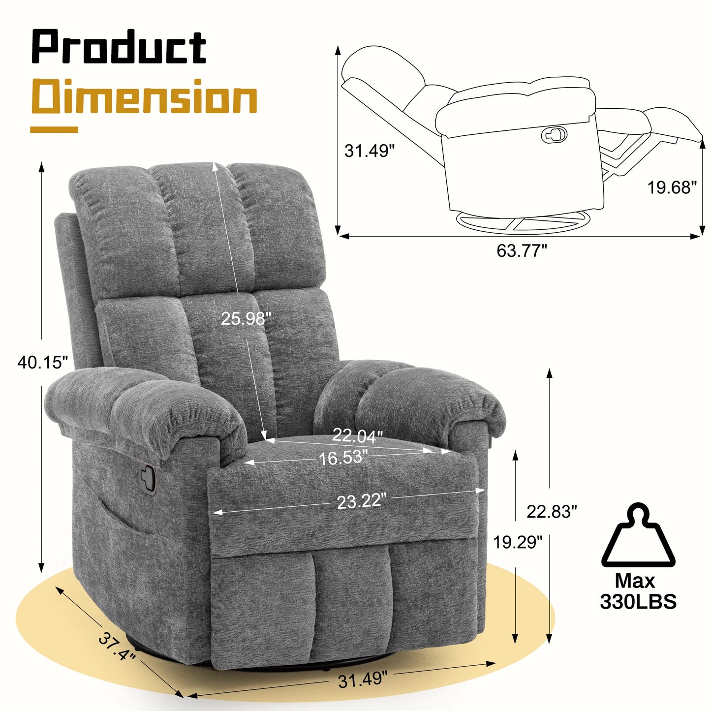 Swivel Rocker Recliner Chair