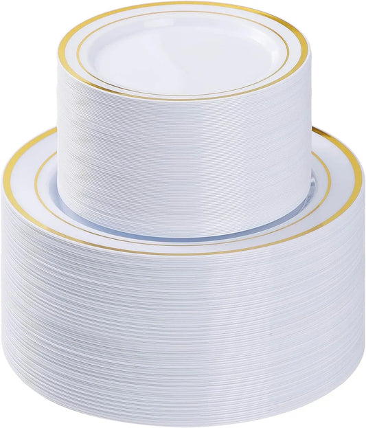 200-pc Gold Disposable Party Plates