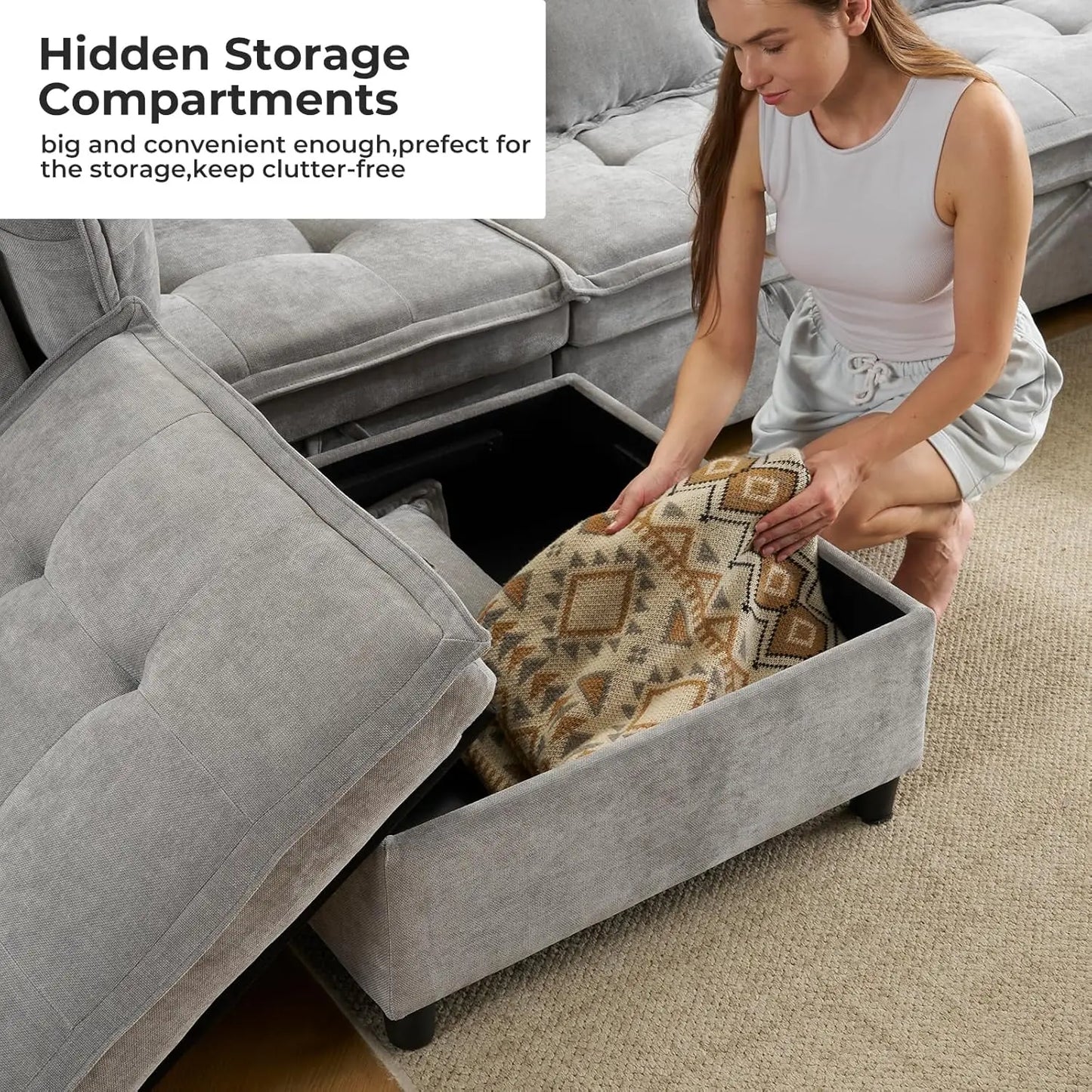 U-Shaped Oversized Sectional Couch