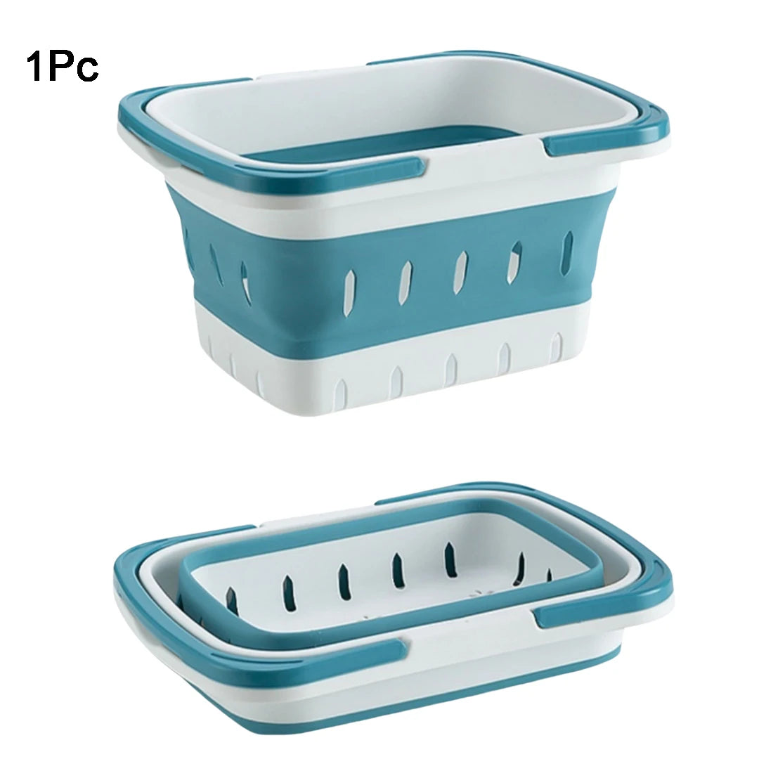 Collapsible Plastic Laundry Basket with Handles