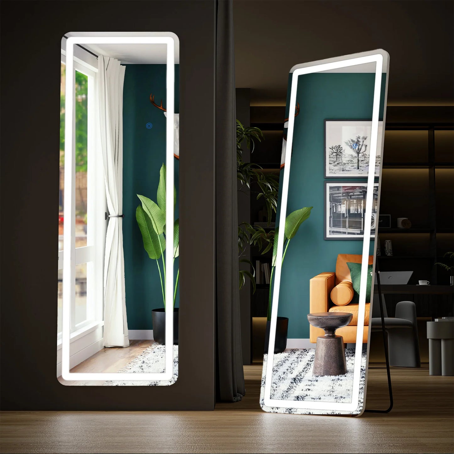Full Length Mirror with Stand and Frame