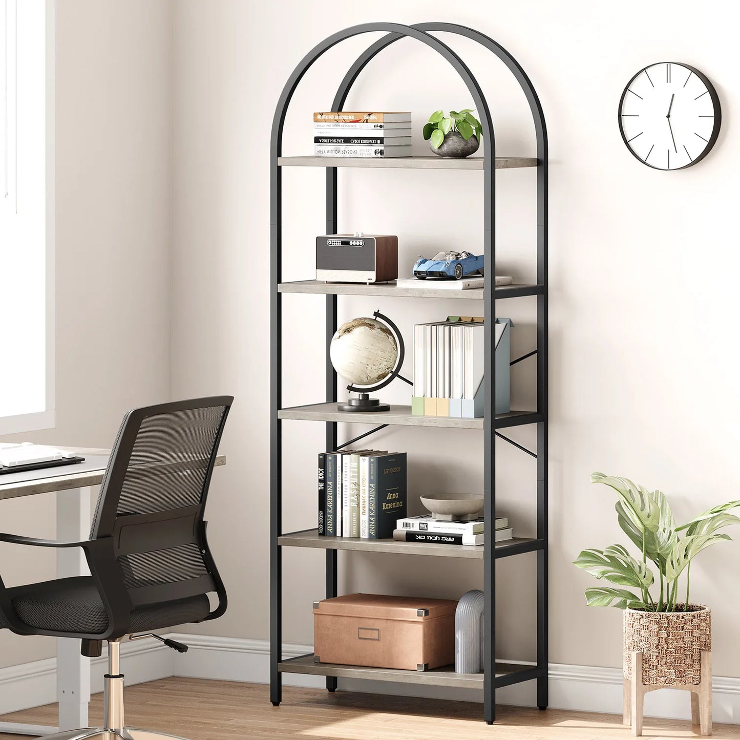 5-Tier Arched Bookshelf