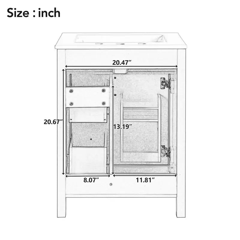 Bath Vanity w/ Ceramic Sink