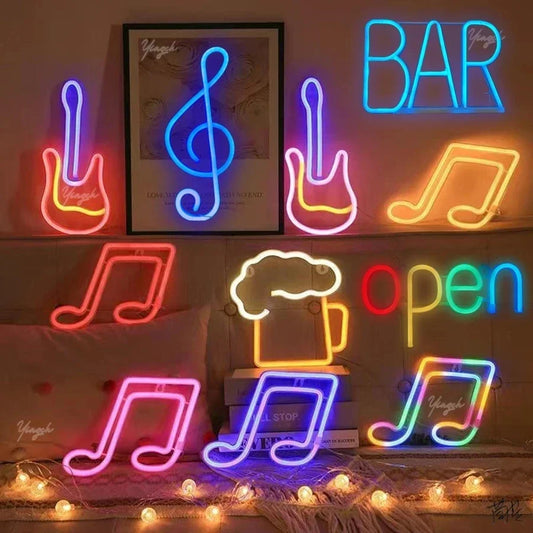 Neon Lamp Wall Mounted Music Bar Nightlight