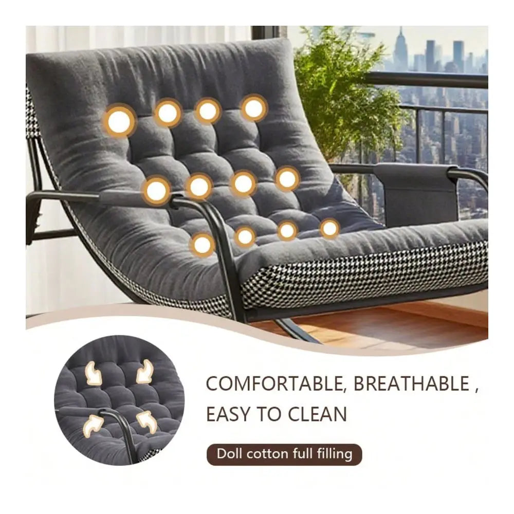 Oversized Rocking Chair With Cushion Armrests