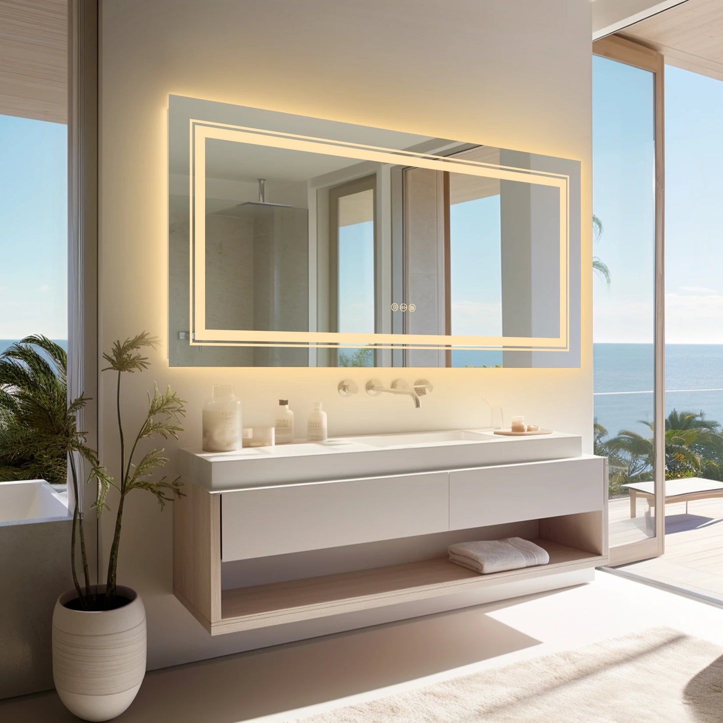 Large Rectangle Bathroom Mirror